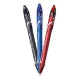BIC Gel-ocity Quick Dry Gel Pen, Retractable, Fine 0.7 mm, Three Assorted Ink and Barrel Colors, Dozen (RGLCG11AST)
