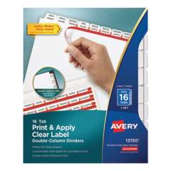 Avery Index Maker Print and Apply Clear Label Double Column Dividers, 16-Tab, Letter (13150)