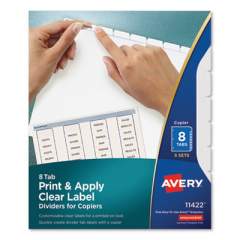 Avery Print and Apply Index Maker Clear Label Dividers, Copiers, 8-Tab, Letter, 5 Sets (11422)
