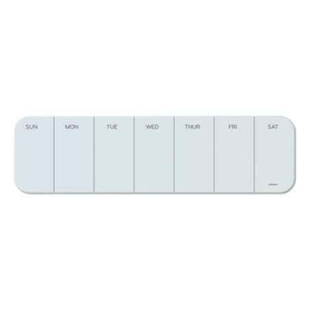 U Brands Cubicle Glass Dry Erase Undated One Week Calendar Board, 20 x 5.5, White (3688U0001)