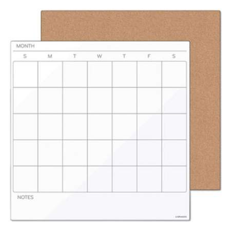 U Brands Tile Board Value Pack with Undated One Month Calendar, 14 x 14, White/Natural, 2/Set (3889U0001)