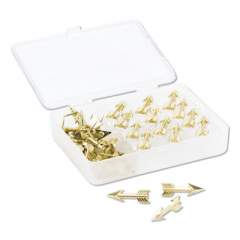 U Brands Fashion Push Pins, Steel, Gold, 3/8", 36/Pack (3083U0624)