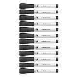 U Brands Medium Point Low-Odor Dry-Erase Markers with Erasers, Medium Bullet Tip, Black, Dozen (2922U0012)