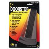 Master Caster Giant Foot Doorstop, No-Slip Rubber Wedge, 3.5w x 6.75d x 2h, Brown (00964)