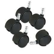 Master Caster Deluxe Duet Casters, Nylon, B and K Stems, 110 lbs/Caster, 5/Set (23622)