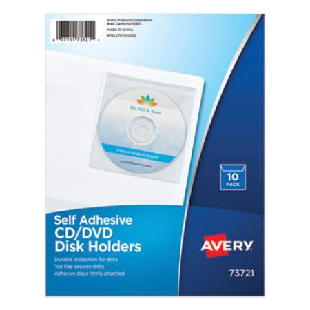 Avery Self-Adhesive Media Pockets, 10/Pack (73721)