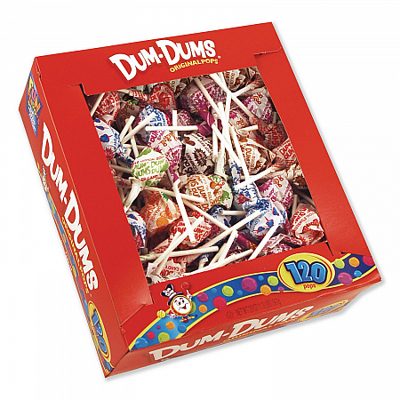 Dum-Dum-Pops, Assorted Flavors, Individually Wrapped, 120/Box (66)