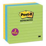 Post-it Notes Original Pads in Jaipur Colors, 4 x 4, Lined, 200-Sheet, 3/Pack (6753AUL)