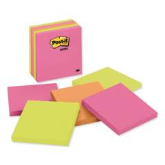 Post-it Notes Original Pads in Cape Town Colors, 4 x 4, Plain, 100-Sheet, 5/Pack (6755LAN)