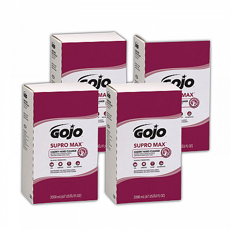 SUPRO MAX Heavy Duty Hand Cleaner, Refill for GOJO PRO TDX 2000 Dispenser, Cherry Fragrance, 2,000 mL, 4/Carton (728204)