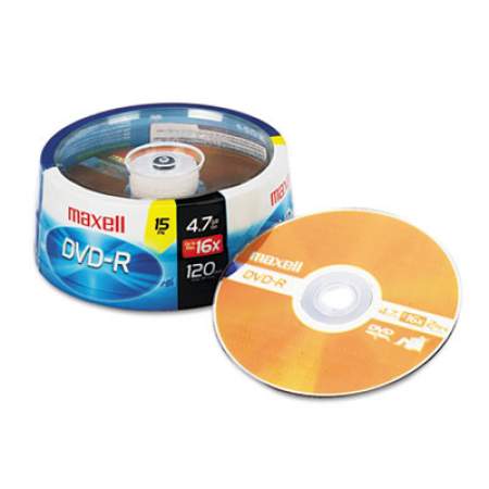 Maxell DVD-R Recordable Disc, 4.7 GB, 16x, Spindle, Gold, 15/Pack (638006)