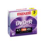 Maxell DVD+R High-Speed Recordable Disc, 4.7 GB, 16x, Jewel Case, Silver, 5/Pack (639002)
