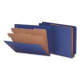 Universal Deluxe Six-Section Colored Pressboard End Tab Classification Folders, 2 Dividers, Letter Size, Cobalt Blue Cover, 10/Box (10318)