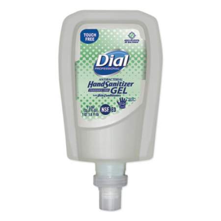 Dial Professional Antibacterial Gel Hand Sanitizer Refill for FIT Touch Free Dispenser, 1.2 L Bottle, Fragrance-Free, 3/Carton (19029)