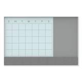 U Brands 3N1 Magnetic Glass Dry Erase Combo Board, 24 x 18, Month View, White Surface and Frame (3196U0001)