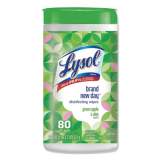 LYSOL Disinfecting Wipes, 7 x 7.25, Green Apple and Aloe, 80 Wipes/Canister, 6 Canisters/Carton (75599)
