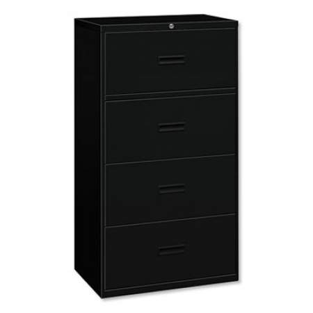 HON 400 Series Lateral File, 4 Legal/Letter-Size File Drawers, Black, 36" x 18" x 52.5" (484LP)