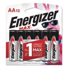 Energizer MAX Alkaline AA Batteries, 1.5 V, 12/Pack (E91BW12EM)