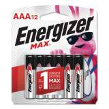 Energizer MAX Alkaline AAA Batteries, 1.5 V, 12/Pack (E92BP12)