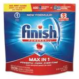 FINISH Powerball Max in 1 Dishwasher Tabs, Fresh, 63/Pack, 3/Carton (93269)