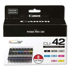 Canon 6384B007 (CLI-42) ChromaLife100+ Ink, Black/Cyan/Gray/Light Gray/Magenta/Photo Cyan/Photo Magenta/Yellow