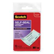 Scotch Self-Sealing Laminating Pouches, 9 mil, 3.8" x 2.4", Gloss Clear, 10/Pack (LS85110G)