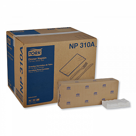 Advanced Dinner Napkins, 2-Ply, 15 x 16.25, 1/8 Fold, White, 375/Packs, 8 Packs/Carton (NP310A)