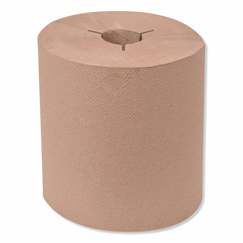 Universal Hand Towel Roll, Notched, 1-Ply, 8" x 800 ft, Natural, 6 Rolls/Carton (8031300)
