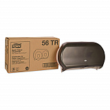 Twin Jumbo Roll Bath Tissue Dispenser, 19.29 x 5.51 x 11.83, Smoke/Gray (56TR)