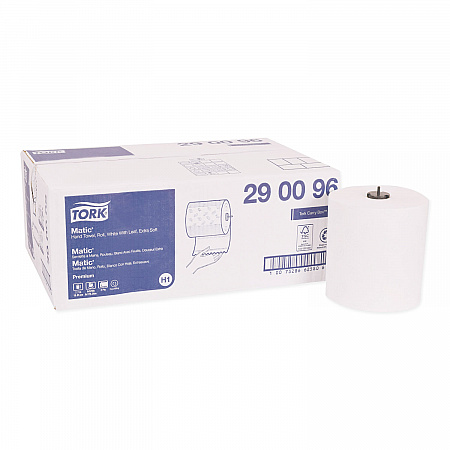 Premium Soft Matic Hand Towel Roll, 2-Ply, 7.7 x 575 ft, White, 704/Roll, 6 Rolls/Carton (290096)