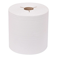 Universal Hand Towel Roll, Notched, 1-Ply, 7.5" x 630 ft, White, 6 Rolls/Carton (8031600)