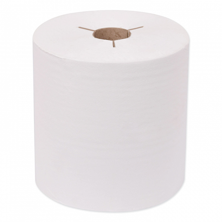 Universal Hand Towel Roll, Notched, 1-Ply, 7.5" x 630 ft, White, 6 Rolls/Carton (8031600)