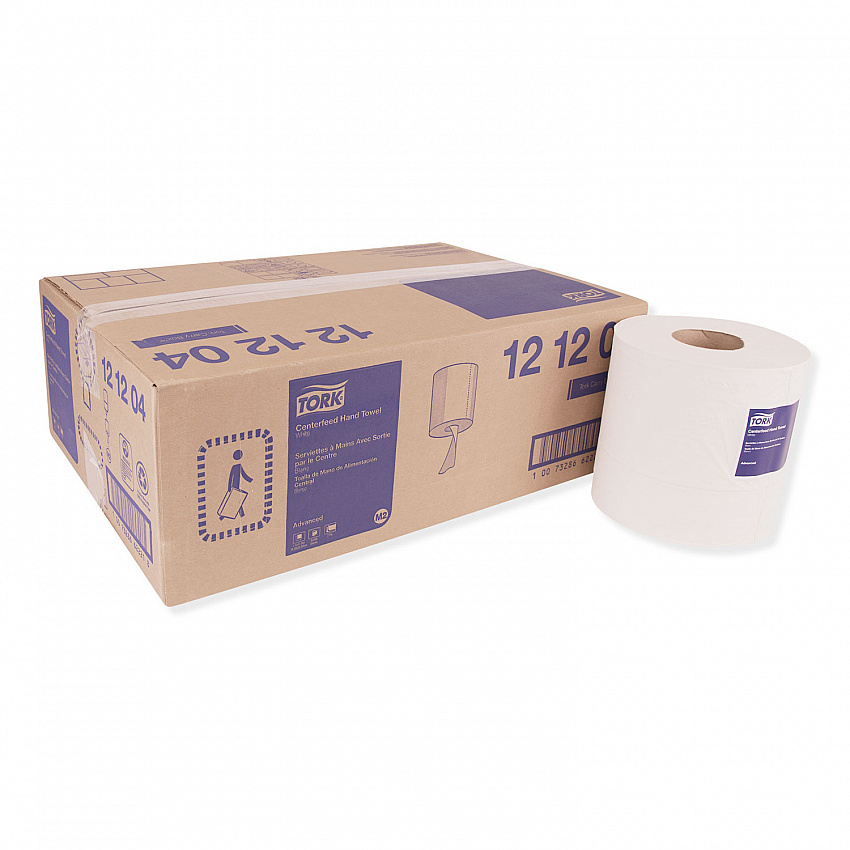Centerfeed Hand Towel, 2-Ply, 7.6 x 11.8, White, 600/Roll, 6 Rolls/Carton (121204)