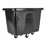 Cube Truck, 12 cu ft, 400 lb Capacity, Medium-Density Polyethylene/Metal Frame, Black (461200BLA)