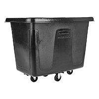 Cube Truck, 12 cu ft, 400 lb Capacity, Medium-Density Polyethylene/Metal Frame, Black (461200BLA)