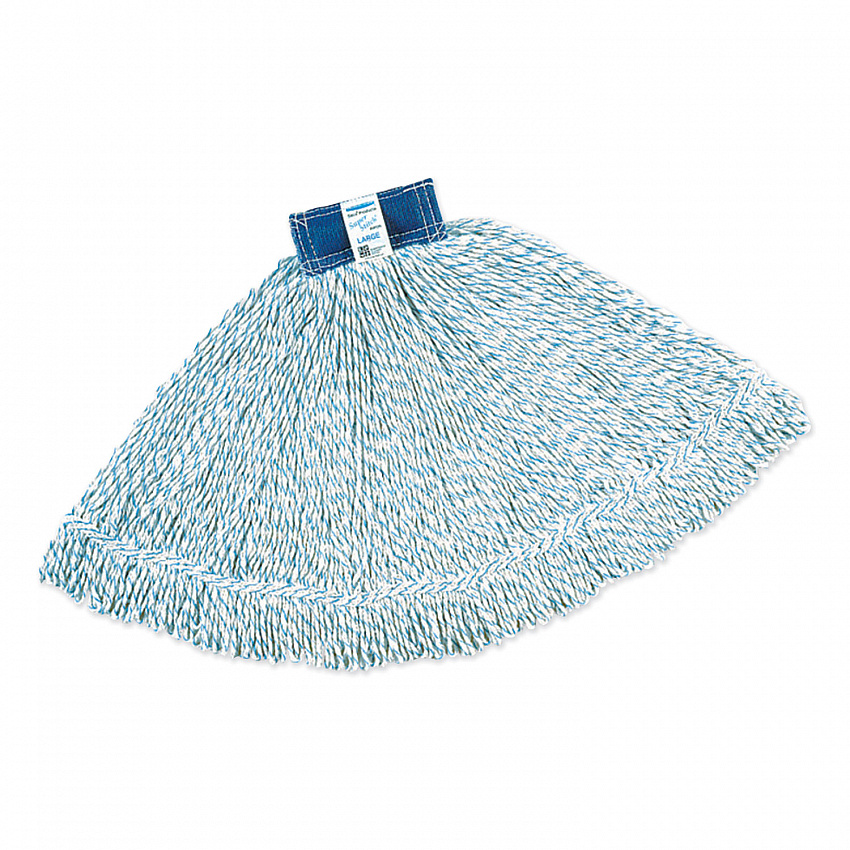 Super Stitch Finish Mops, Cotton/Synthetic, Large, White, 1"  Blue Headband (D513)