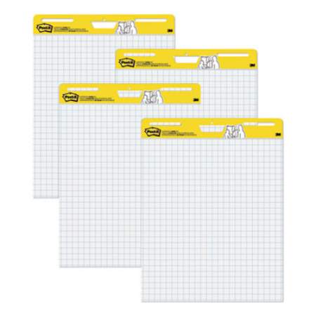 Post-it Easel Pads Super Sticky Vertical-Orientation Self-Stick Easel Pad Value Pack, Quadrille Rule (1 sq/in), 30 White 25 x 30 Sheets, 4/Carton (560VAD4PK)