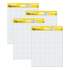 Post-it Easel Pads Super Sticky Vertical-Orientation Self-Stick Easel Pad Value Pack, Quadrille Rule (1 sq/in), 30 White 25 x 30 Sheets, 4/Carton (560VAD4PK)