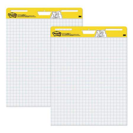 Post-it Easel Pads Super Sticky Vertical-Orientation Self-Stick Easel Pads, Quadrille Rule (1 sq/in), 30 White 25 x 30 Sheets, 2/Carton (560)