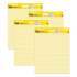 Post-it Easel Pads Super Sticky Vertical-Orientation Self-Stick Easel Pad Value Pack, Faint 1 1/2" Rule, 30 Yellow 25 x 30 Sheets, 4/Carton (561VAD4PK)