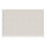 U Brands Linen Bulletin Board with Decor Frame, 30 x 20, Natural Surface/White Frame (2074U0001)