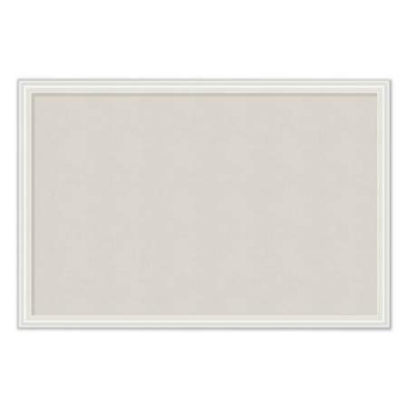 U Brands Linen Bulletin Board with Decor Frame, 30 x 20, Natural Surface/White Frame (2074U0001)