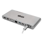 Tripp Lite USB Type-C Docking Station, 3.5mm/Displayport/HDMI/RJ45/Thunderbolt 3/USB A/USB C/VGA, Silver (U442DOCK4S)