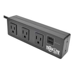 Tripp Lite Protect It! 3-Outlet Surge Protector with Mounting Brackets, 10 ft Cord, 510 Joules, Black (TLP310USBS)