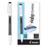 Pilot FriXion Fineliner Erasable Porous Point Pen, Stick, Fine 0.6 mm, Black Ink, Black Barrel, Dozen (11485)