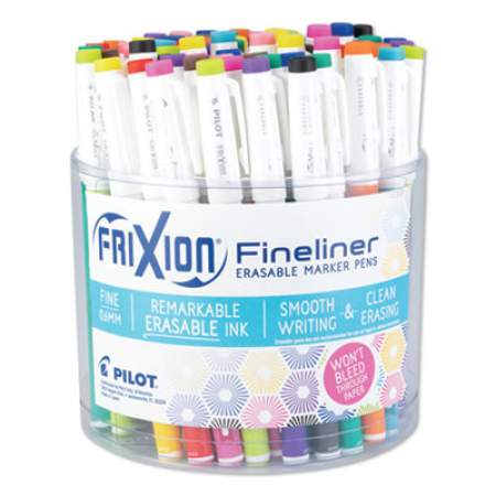 Pilot FriXion Fineliner Erasable Porous Point Pen, Stick, Fine 0.6 mm, Assorted Ink and Barrel Colors, 72/Pack (12317)