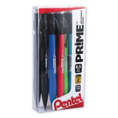 Pentel PRIME Mechanical Pencil, 0.5 mm, HB (#2.5), Black Lead, Assorted Barrel Colors, Dozen (AX5PC12M)