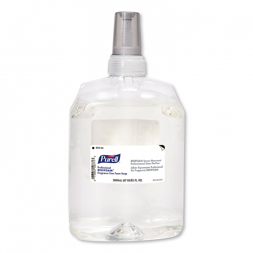 Professional REDIFOAM Foam Soap Refill, Fragrance-Free, 2,000 mL, 4/Carton (867204CT)
