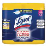 LYSOL Disinfecting Wipes, 7 x 7.25, Lemon and Lime Blossom, 80 Wipes/Canister, 2 Canisters/Pack (80296PK)