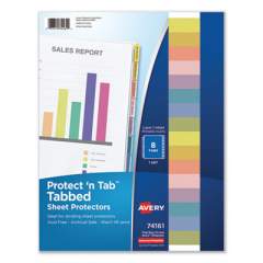 Avery Protect 'n Tab Top-Load Clear Sheet Protectors w/Eight Tabs, Letter (74161)